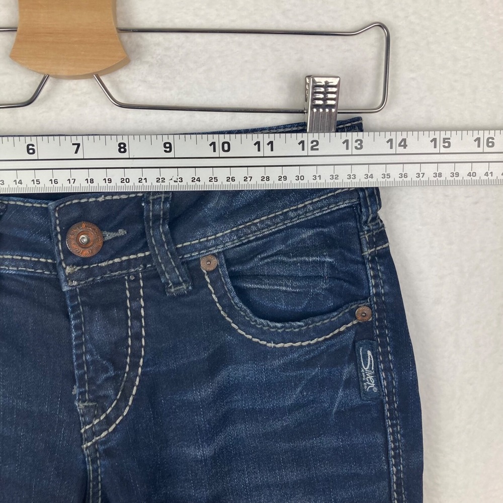 Silver Jeans Denimotion Suki Mid Slim Boot Dark Wash Blue Jeans Size W25/L31 - Picture 4 of 15